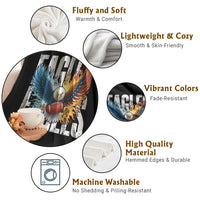 Eagles Football Throw Blanket Patriotic Eagle American Flag Gift - Wonder Print Shop