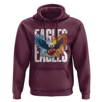 Eagles Football Hoodie Patriotic Eagle American Flag Gift - Wonder Print Shop