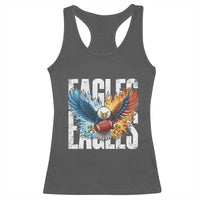 Eagles Football Racerback Tank Top Patriotic Eagle American Flag Gift - Wonder Print Shop