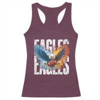 Eagles Football Racerback Tank Top Patriotic Eagle American Flag Gift - Wonder Print Shop