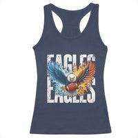 Eagles Football Racerback Tank Top Patriotic Eagle American Flag Gift - Wonder Print Shop