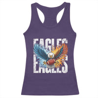 Eagles Football Racerback Tank Top Patriotic Eagle American Flag Gift - Wonder Print Shop