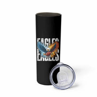 Eagles Football Skinny Tumbler Patriotic Eagle American Flag Gift - Wonder Print Shop
