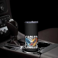 Eagles Football Skinny Tumbler Patriotic Eagle American Flag Gift - Wonder Print Shop