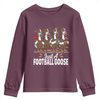 Just A Football Goose Youth Sweatshirt Animal Sports Fan Gift - Wonder Print Shop