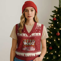 Just A Silly Football V-Neck Knit Sweater Vest Animal Sports Fan Gift - Wonder Print Shop