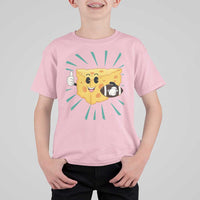 Funny Cheese Head Football Player Sports Gift Idea T Shirt For Kid - Wonder Print Shop