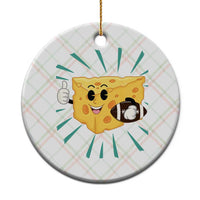 Funny Cheese Head Football Player Sports Gift Idea Ceramic Ornament - Wonder Print Shop