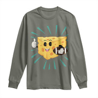 Funny Cheese Head Football Player Sports Gift Idea Long Sleeve Shirt - Wonder Print Shop