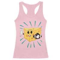 Funny Cheese Head Football Player Sports Gift Idea Racerback Tank Top - Wonder Print Shop
