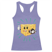 Funny Cheese Head Football Player Sports Gift Idea Racerback Tank Top - Wonder Print Shop