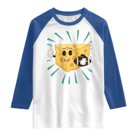Funny Cheese Head Football Player Sports Gift Idea Raglan Shirt - Wonder Print Shop
