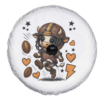 Football Lover Spare Tire Cover Cute Dairy Cow Playing Football - Wonder Print Shop