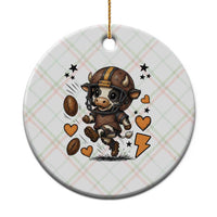 Football Lover Ceramic Ornament Cute Dairy Cow Playing Football - Wonder Print Shop