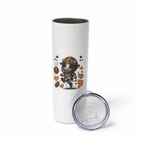Football Lover Skinny Tumbler Cute Dairy Cow Playing Football - Wonder Print Shop