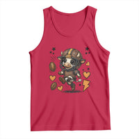 Football Lover Tank Top Cute Dairy Cow Playing Football - Wonder Print Shop