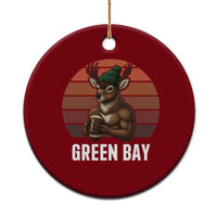 Deer Green Bay Football Ceramic Ornament Retro Vintage Style - Wonder Print Shop