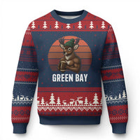Deer Green Bay Football Ugly Christmas Sweater Retro Vintage Style - Wonder Print Shop