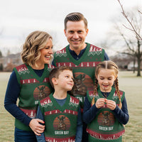 Deer Green Bay Football V-Neck Knit Sweater Vest Retro Vintage Style - Wonder Print Shop