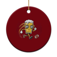 Funny Beer Mug Playing Football Ceramic Ornament Team Supporter Green Bay Gift - Wonder Print Shop