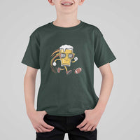 Funny Beer Mug Playing Football T Shirt For Kid Team Supporter Green Bay Gift - Wonder Print Shop