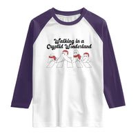 Funny Fresno Nightcrawlers Christmas Gift Raglan Shirt Walking In A Cryptid Wonderland - Wonder Print Shop