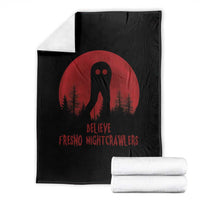 Believe In Fresno Nightcrawlers Throw Blanket California Cryptid Hunter Gift - Wonder Print Shop