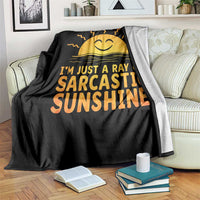 Funny Im Just A Ray Of Sarcastic Sunshine Throw Blanket No Filter Attitude Gift - Wonder Print Shop