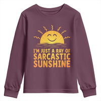 Funny Im Just A Ray Of Sarcastic Sunshine Youth Sweatshirt No Filter Attitude Gift - Wonder Print Shop