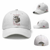 Funny Sarcastic Raccoon Coffee Lover Baseball Cap Your Opinion Is Trash Gift