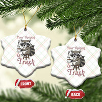 Funny Sarcastic Raccoon Coffee Lover Ceramic Ornament Your Opinion Is Trash Gift - Wonder Print Shop