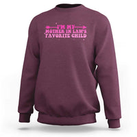 Funny In Law Gift Sweatshirt I Am My Mother In Laws Favorite Child - Wonder Print Shop