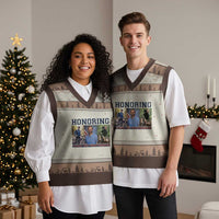 Honoring Alex Pretti Memorial V-Neck Knit Sweater Vest ICU Nurse Hero Tribute Minneapolis