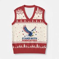 Stand With Minneapolis V-Neck Knit Sweater Vest American Eagle Protest Gift