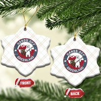 Hands Off Greenland Ceramic Ornament Anti Authoritarian Political Gag Gift