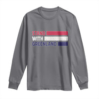 Vintage Retro Stand With Greenland Long Sleeve Shirt Support Greenlander Gift