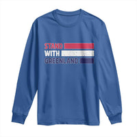 Vintage Retro Stand With Greenland Long Sleeve Shirt Support Greenlander Gift