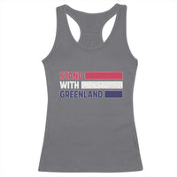 Vintage Retro Stand With Greenland Racerback Tank Top Support Greenlander Gift