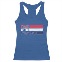 Vintage Retro Stand With Greenland Racerback Tank Top Support Greenlander Gift