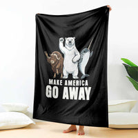 Funny Make America Go Away Throw Blanket Anti Authoritarian Political Gag Gift