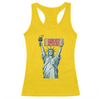 Stand With Minneapolis Racerback Tank Top Statue Of Liberty Torch Justice Support