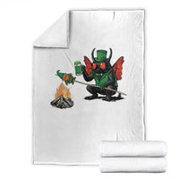 Funny Cryptid Mothman Throw Blanket St Patricks Day Gift