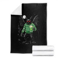 Funny Mothman St Patricks Day Throw Blanket Gift For Cryptid Lovers