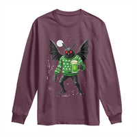 Funny Mothman St Patricks Day Long Sleeve Shirt Gift For Cryptid Lovers