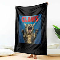 Funny Claws Cat Throw Blanket Horror Movie Parody - Wonder Print Shop