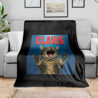 Funny Claws Cat Throw Blanket Horror Movie Parody - Wonder Print Shop