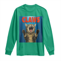 Funny Claws Cat Long Sleeve Shirt Horror Movie Parody - Wonder Print Shop