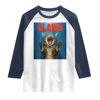Funny Claws Cat Raglan Shirt Horror Movie Parody - Wonder Print Shop