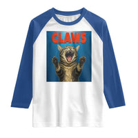 Funny Claws Cat Raglan Shirt Horror Movie Parody - Wonder Print Shop
