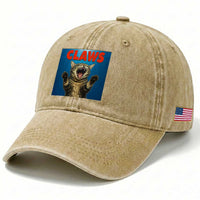 Funny Claws Cat Washed Cotton Baseball Cap Horror Movie Parody